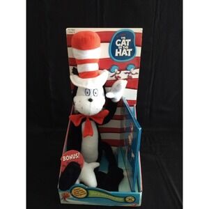 Dr. Seuss Cat in the Hat Poseable Plush & Illustrated Book 2003 Movie NOS NEW